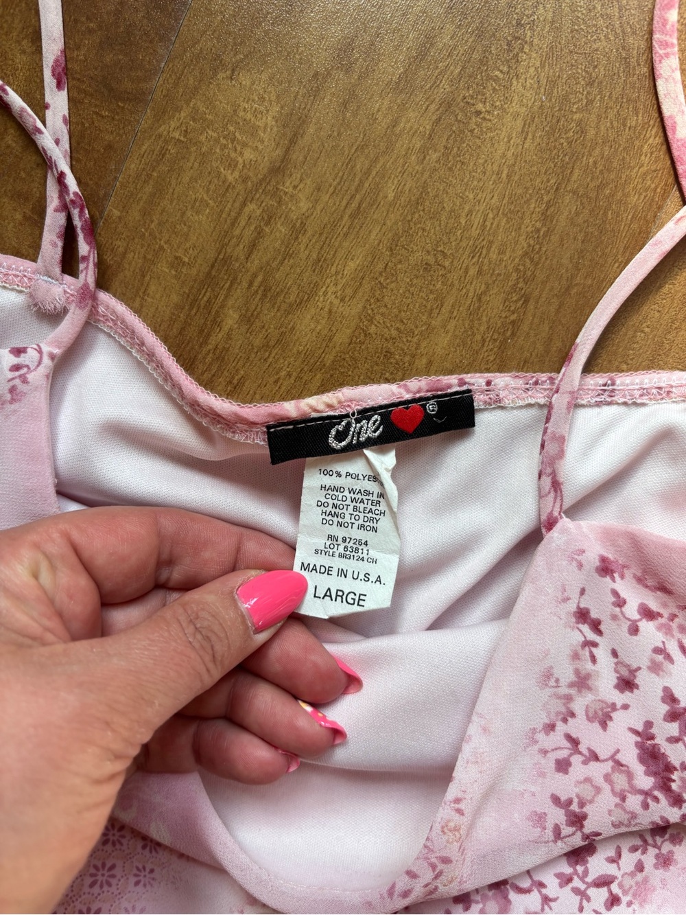 Vintage Pink Floral Slip Dress with Spaghetti Straps - Picture 10 of 15